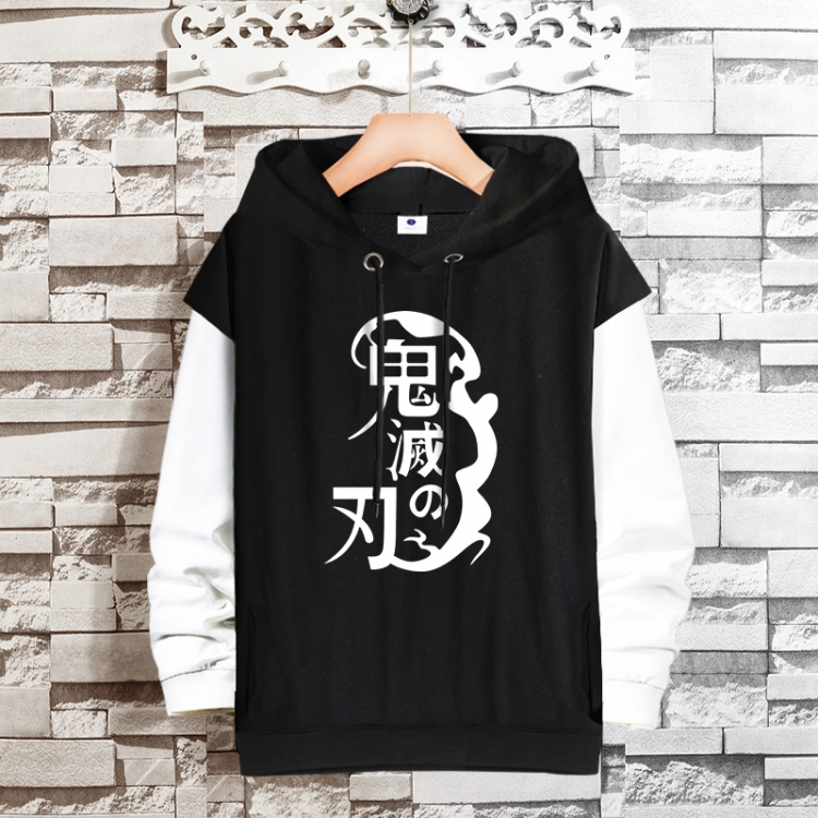 Demon Slayer Kimets Anime fake two-piece thick hooded sweater from S to 3XL