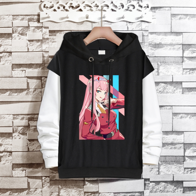 DARLING in the FRANXX  Anime fake two-piece thick hooded sweater from S to 3XL