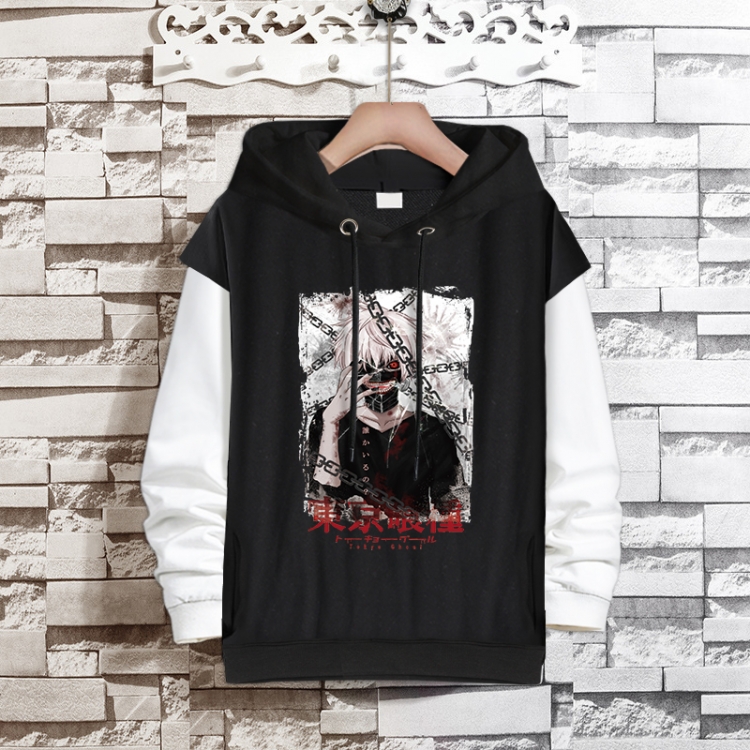 Tokyo Ghoul  Anime fake two-piece thick hooded sweater from S to 3XL