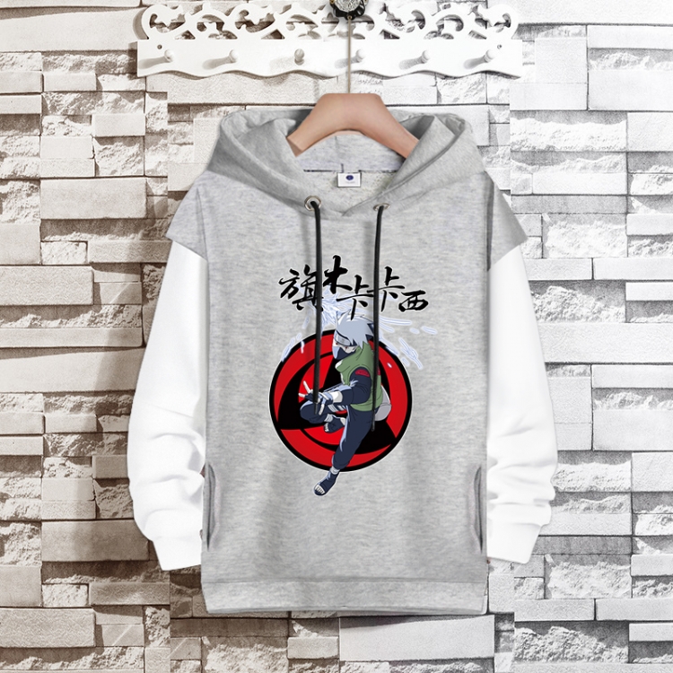  Naruto Anime fake two-piece thick hooded sweater from S to 3XL