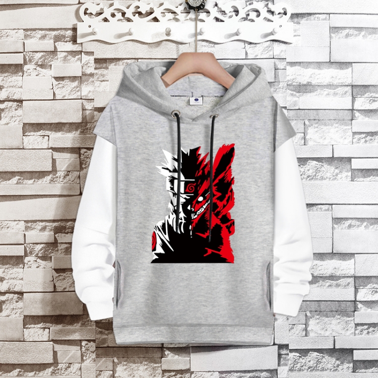  Naruto Anime fake two-piece thick hooded sweater from S to 3XL