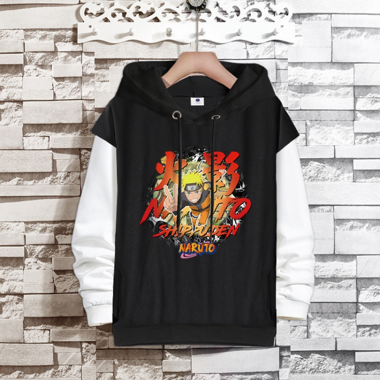  Naruto Anime fake two-piece thick hooded sweater from S to 3XL