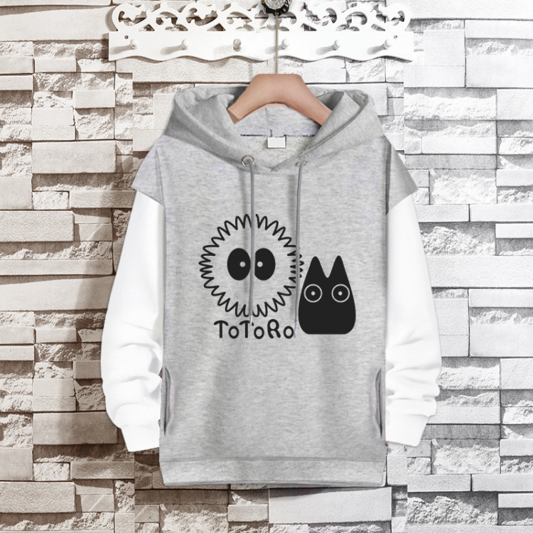  TOTORO Anime fake two-piece thick hooded sweater from S to 3XL