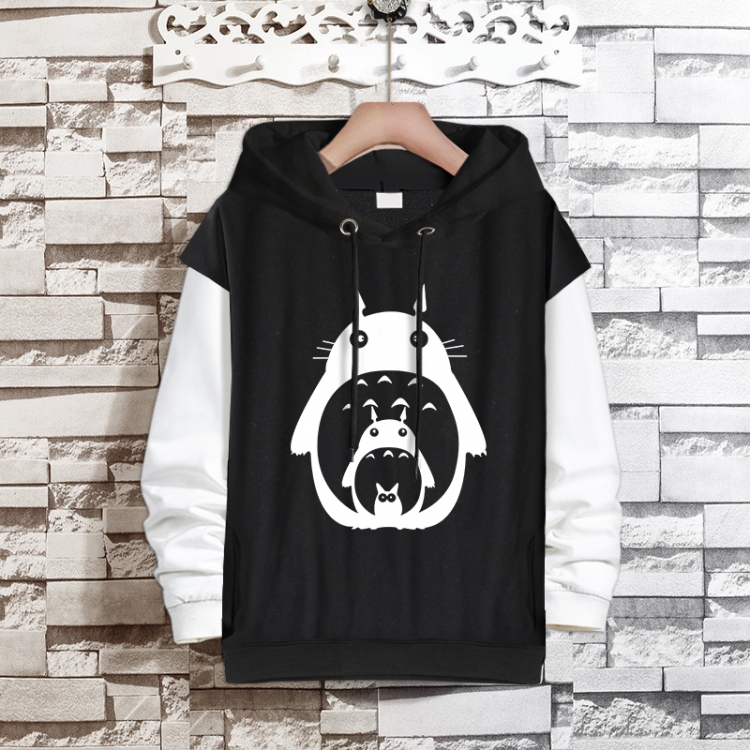  TOTORO Anime fake two-piece thick hooded sweater from S to 3XL