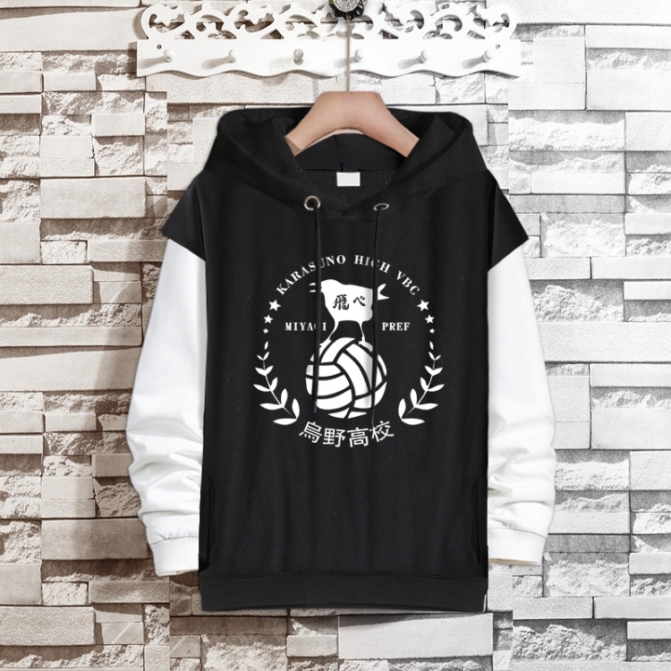Haikyuu!! Anime fake two-piece thick hooded sweater from S to 3XL
