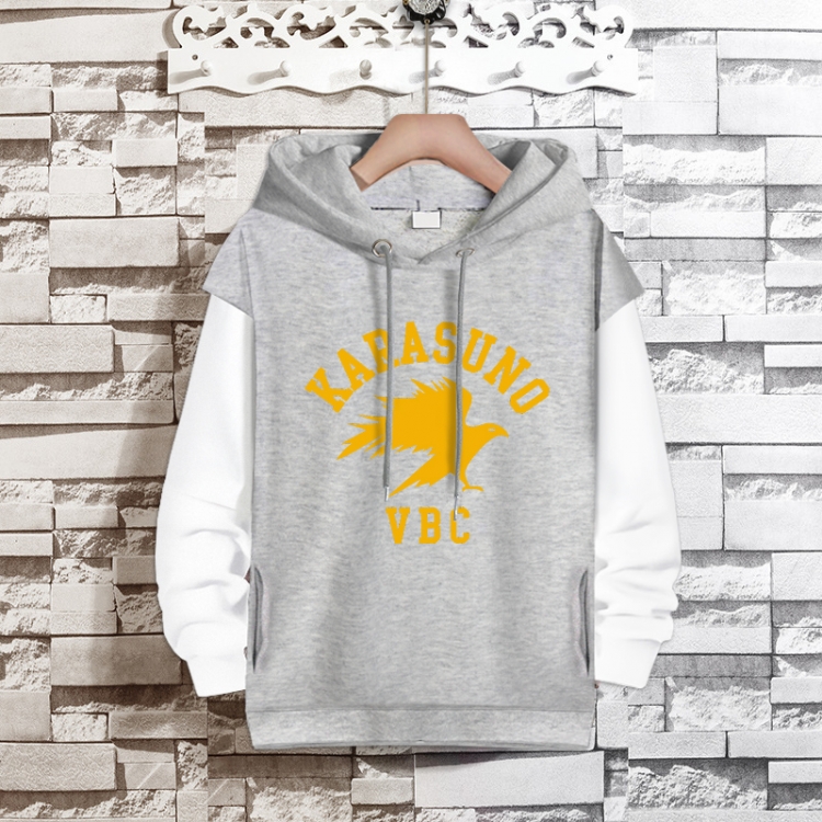 Haikyuu!! Anime fake two-piece thick hooded sweater from S to 3XL