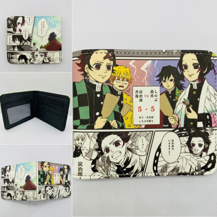 Demon Slayer Kimets Full color  Two fold short card case wallet 2114