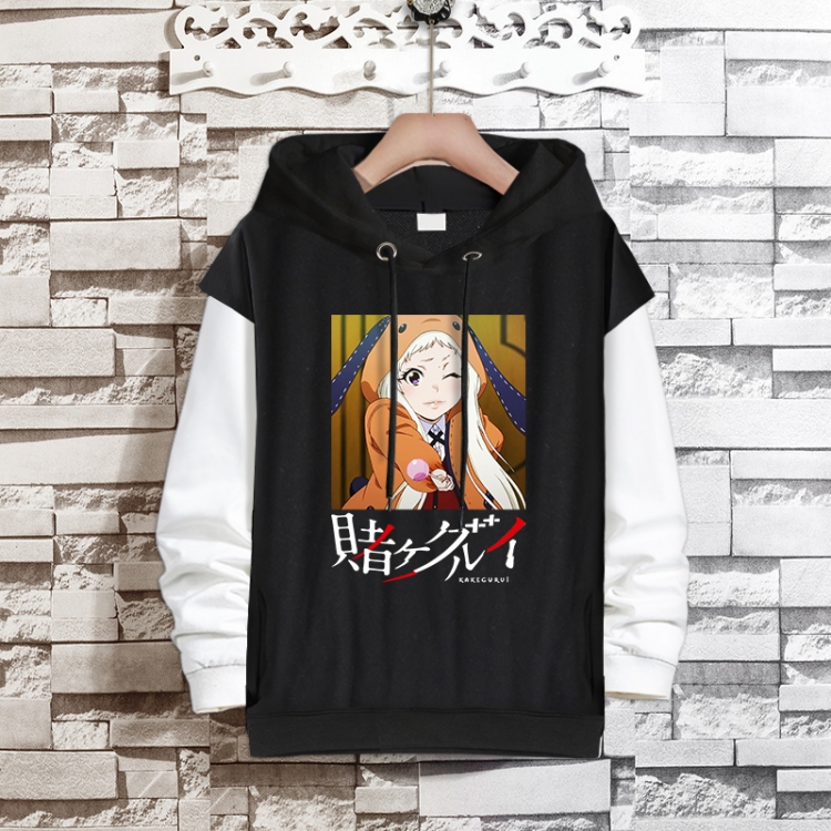 Kakegurui Anime fake two-piece thick hooded sweater from S to 3XL