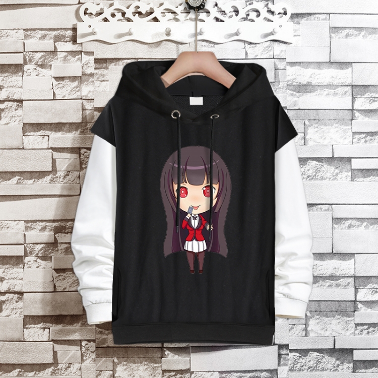 Kakegurui Anime fake two-piece thick hooded sweater from S to 3XL