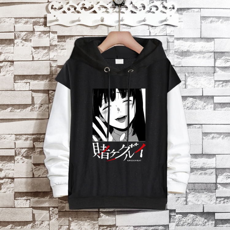Kakegurui Anime fake two-piece thick hooded sweater from S to 3XL