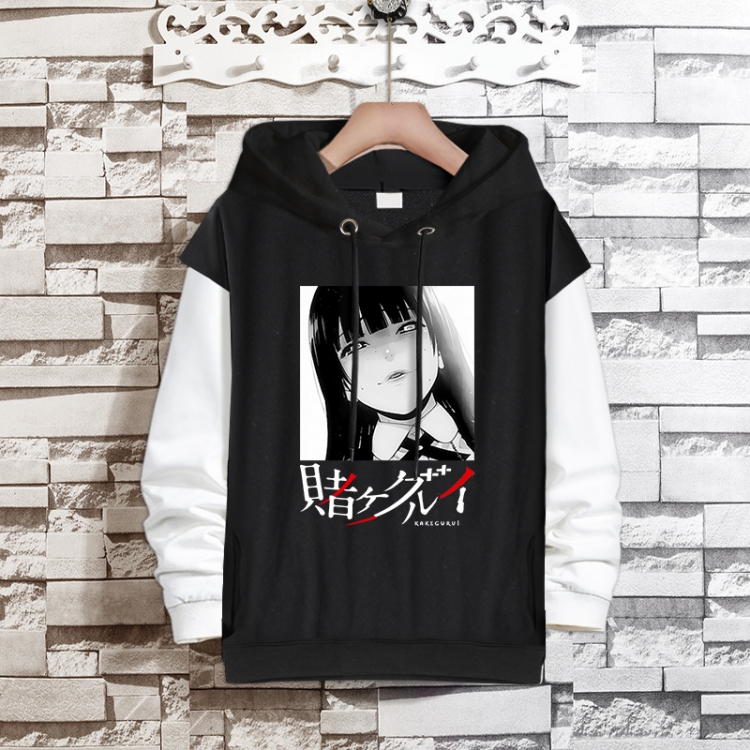 Kakegurui Anime fake two-piece thick hooded sweater from S to 3XL