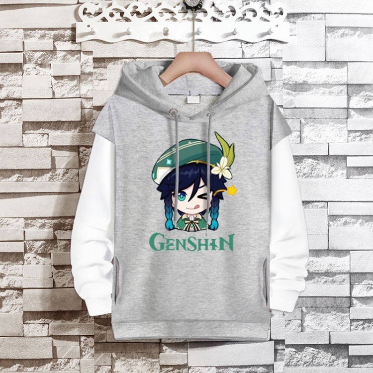 Genshin Impact  Anime fake two-piece thick hooded sweater from S to 3XL