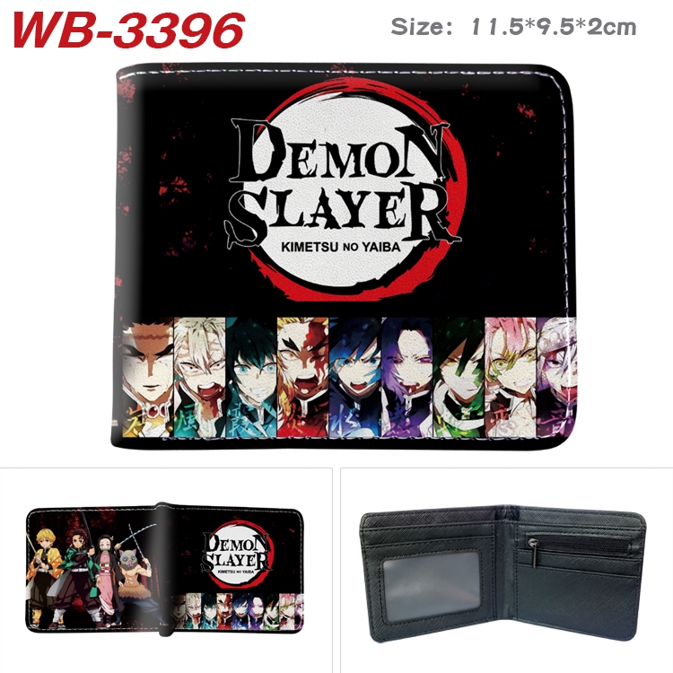 Demon Slayer Kimets Anime pu half-fold wallet 11.5X9X2CM WB-3396A