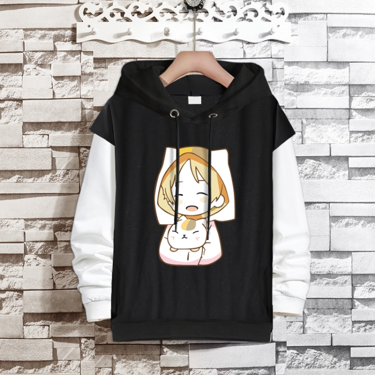Natsume_Yuujintyou Anime fake two-piece thick hooded sweater from S to 3XL