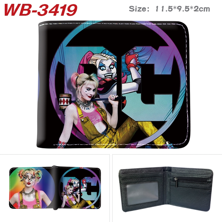 Suicide Squad  Anime pu half-fold wallet 11.5X9X2CM WB-3419A