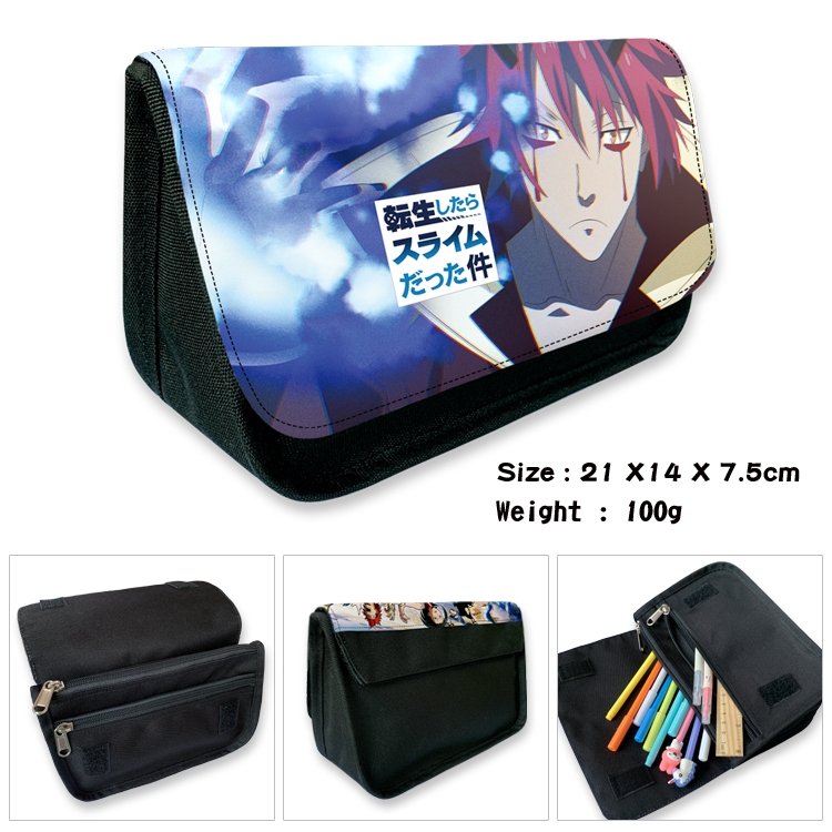 That Time I Got Slim Velcro canvas zipper pencil case Pencil Bag 21×14×7.5cm