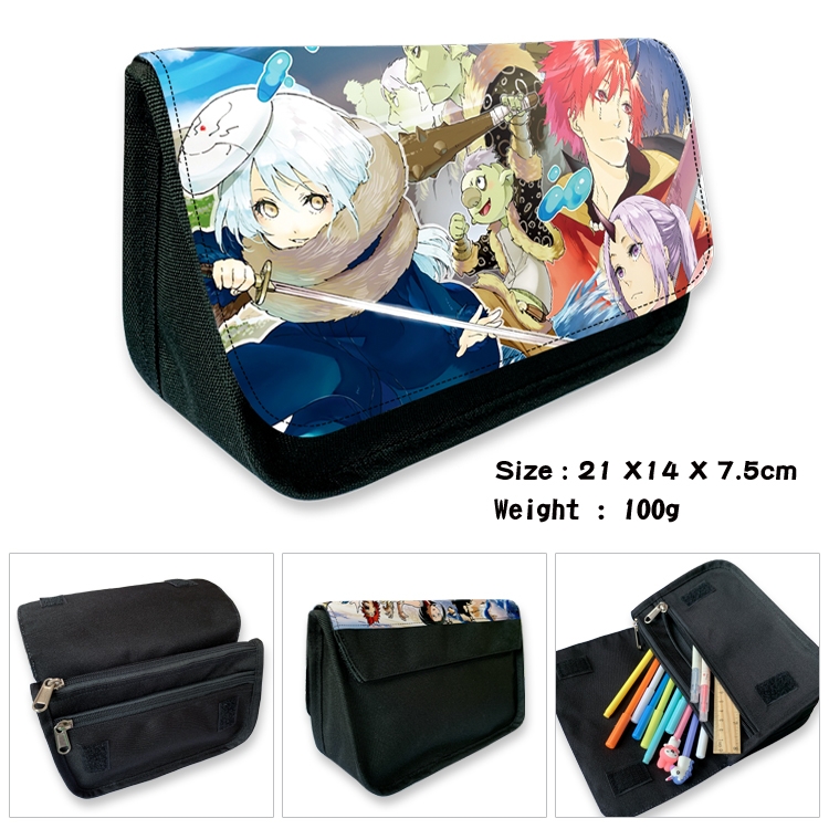 That Time I Got Slim Velcro canvas zipper pencil case Pencil Bag 21×14×7.5cm