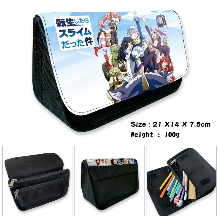 That Time I Got Slim Velcro canvas zipper pencil case Pencil Bag 21×14×7.5cm