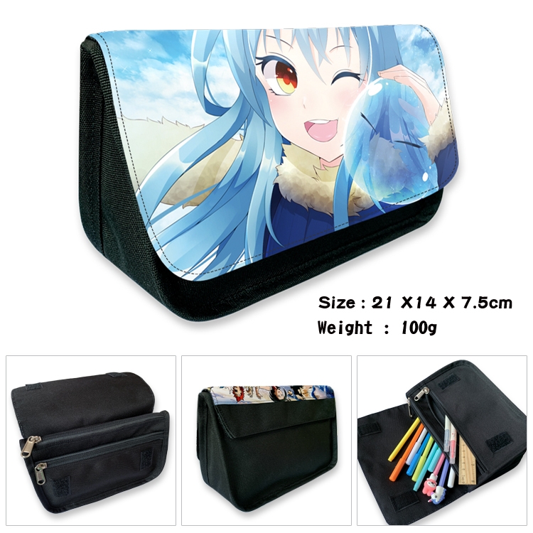 That Time I Got Slim Velcro canvas zipper pencil case Pencil Bag 21×14×7.5cm