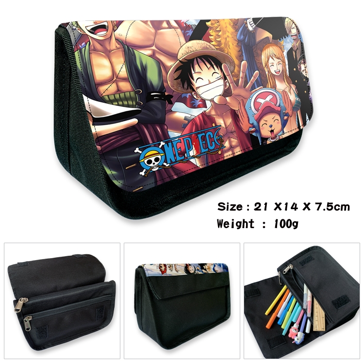  One Piece Velcro canvas zipper pencil case Pencil Bag 21×14×7.5cm