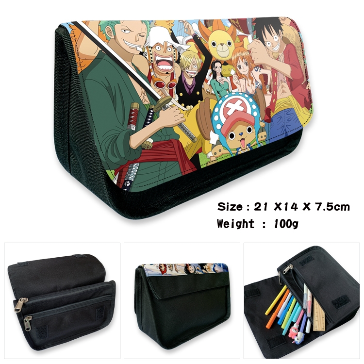  One Piece Velcro canvas zipper pencil case Pencil Bag 21×14×7.5cm