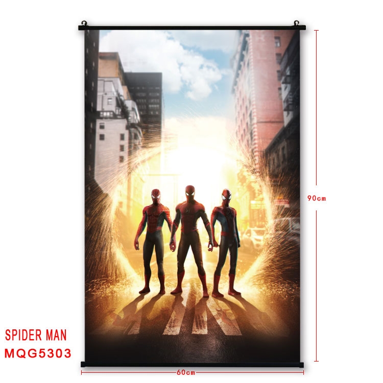 Spiderman black Plastic rod Cloth painting Wall Scroll 60X90CM   MQG-5303