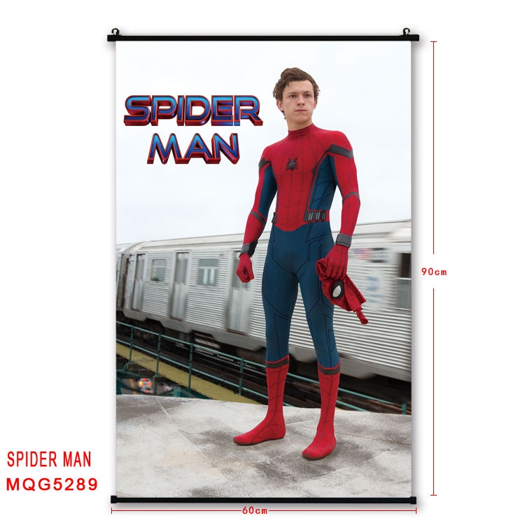 Spiderman black Plastic rod Cloth painting Wall Scroll 60X90CM MQG-5289