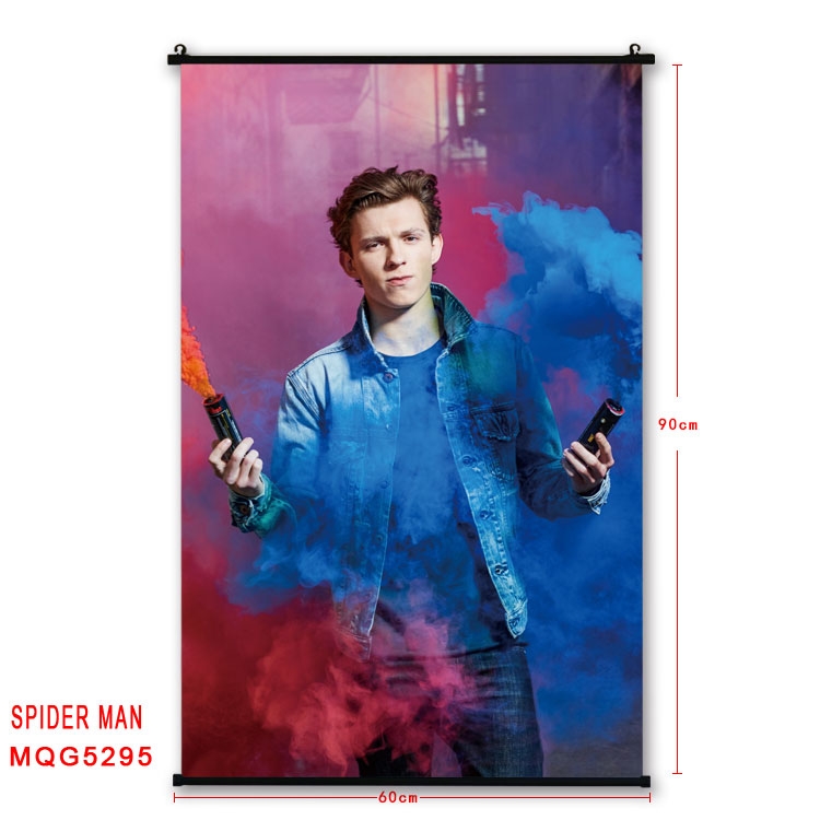 Spiderman black Plastic rod Cloth painting Wall Scroll 60X90CM MQG-5295