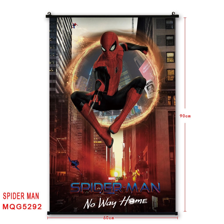 Spiderman black Plastic rod Cloth painting Wall Scroll 60X90CM  MQG-5292