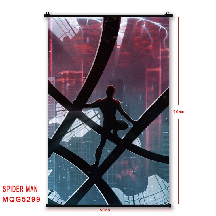 Spiderman black Plastic rod Cloth painting Wall Scroll 60X90CM MQG-5299