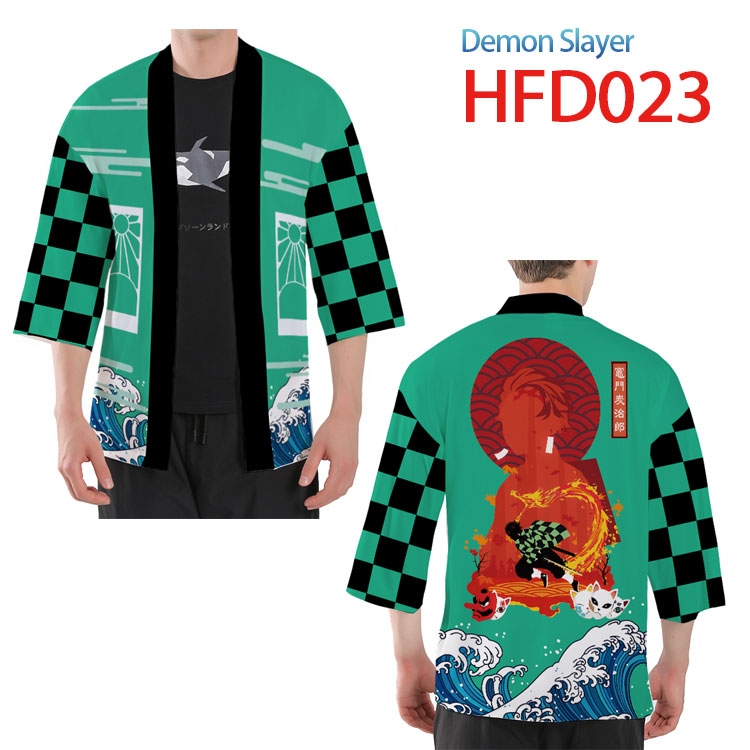 Demon Slayer Kimets  Anime peripheral full-color short kimono from S to 4XL  HFD-023