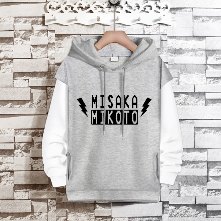 Accelerator Anime fake two-piece thick hooded sweater from S to 3XL