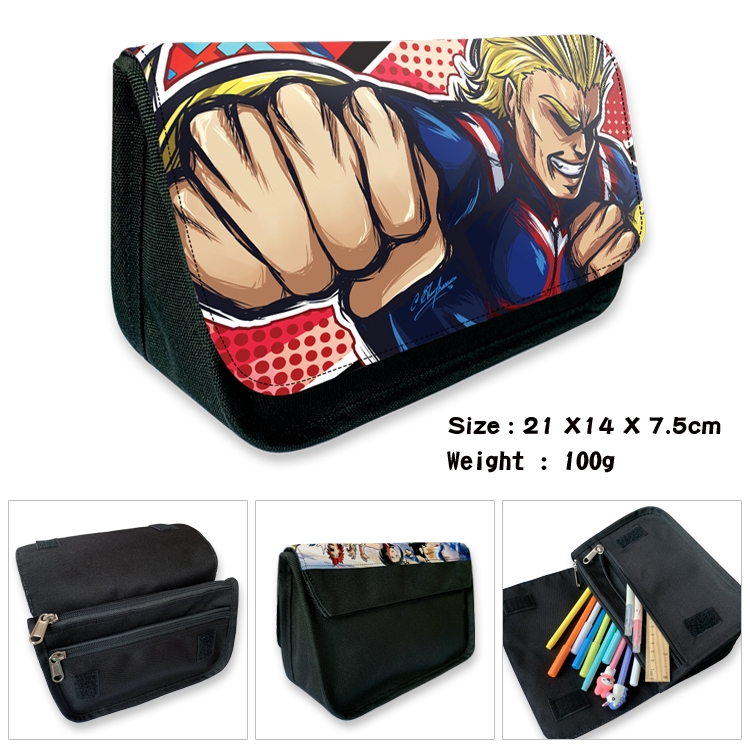 My Hero Academia Velcro canvas zipper pencil case Pencil Bag 21×14×7.5cm
