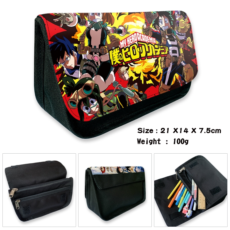 My Hero Academia Velcro canvas zipper pencil case Pencil Bag 21×14×7.5cm