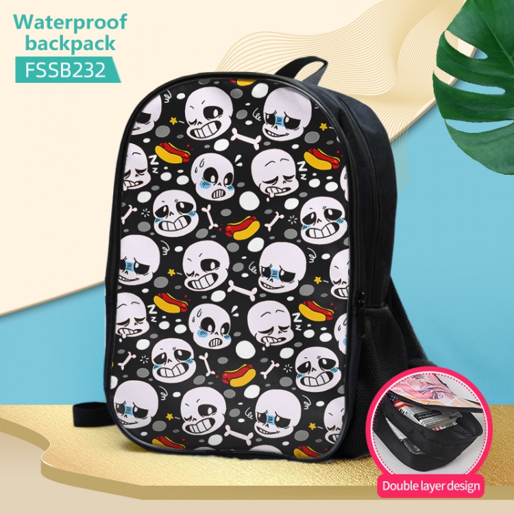 Undertale Anime double-layer waterproof schoolbag about 40×30×17cm FSSB232