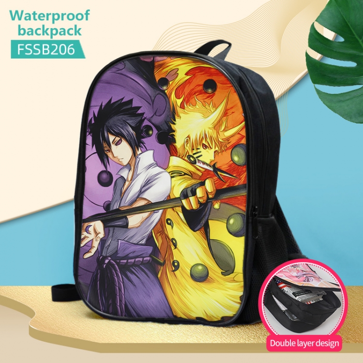 Naruto Anime double-layer waterproof schoolbag about 40×30×17cm FSSB206