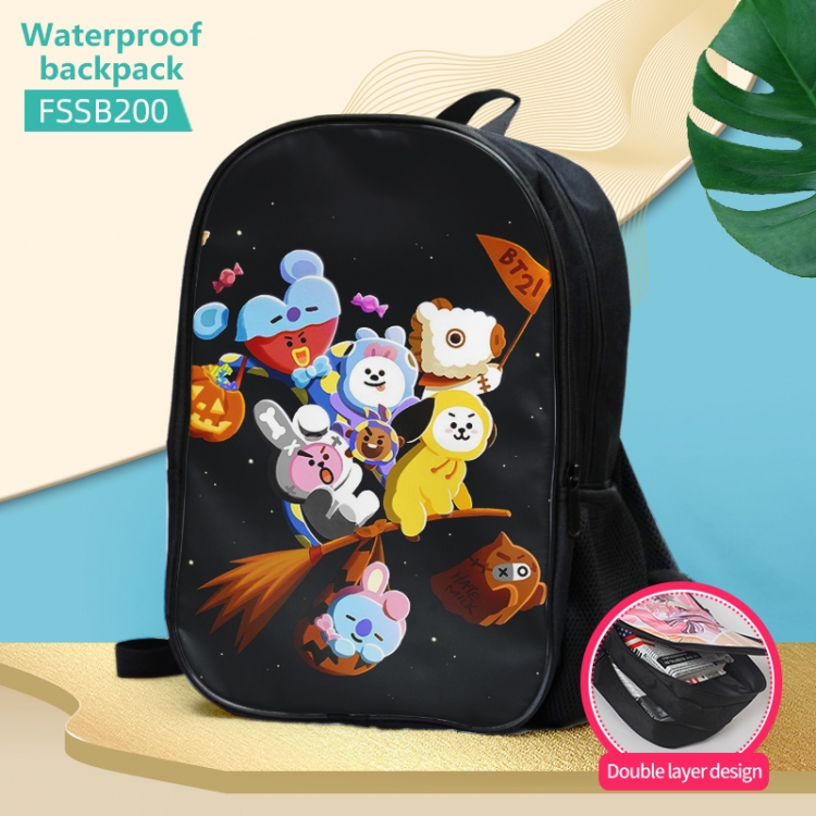 BT21  double-layer waterproof schoolbag about 40×30×17cm FSSB200