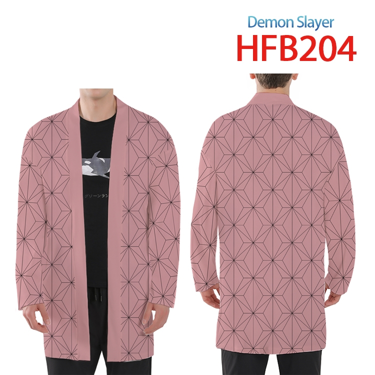 Demon Slayer Kimets Anime Peripheral Full Color Long Kimono  from S to 4XL  HFB-204-7