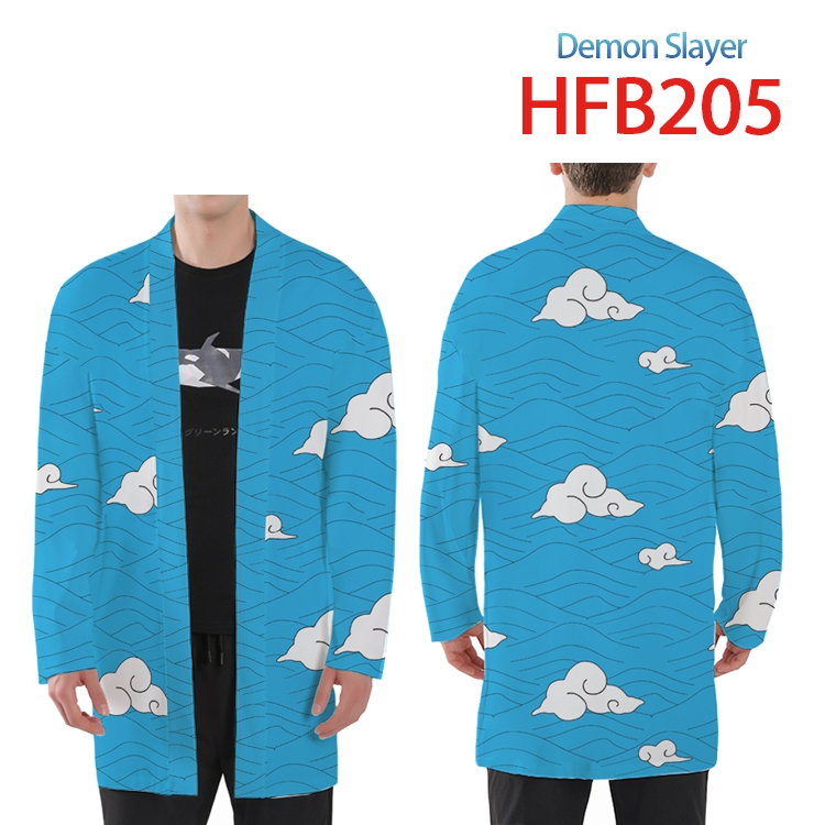 Demon Slayer Kimets Anime Peripheral Full Color Long Kimono  from S to 4XL HFB-205-7
