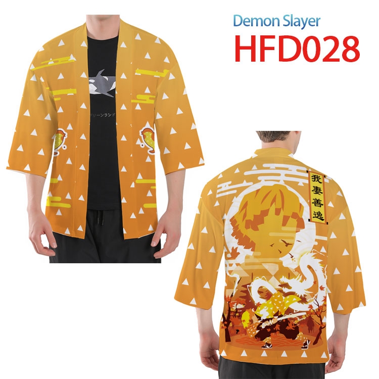 Demon Slayer Kimets Anime peripheral short full color kimono from S to 4XL  HFD-028