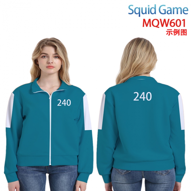 Squid Game Animation surrounding full-color sweater hoodless zipper jacket from M to 3XL MQW-603