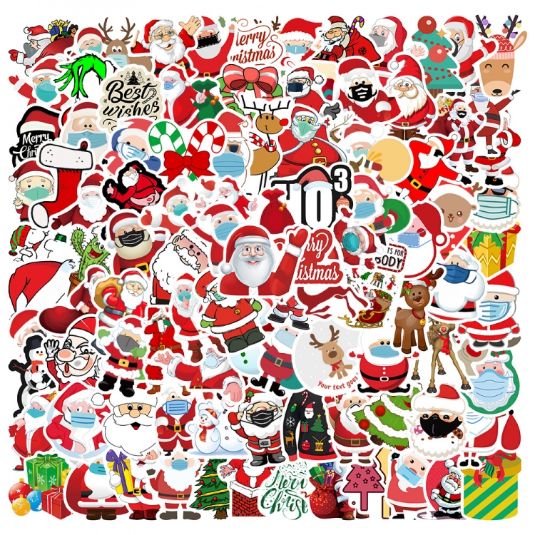 Christmas Santa Doodle stickers Waterproof stickers a set of 100 price for 5 sets