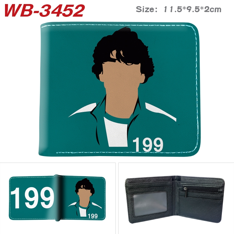 Squid Game color  two-fold leather wallet 11.5X9.5X2CM WB-3452A