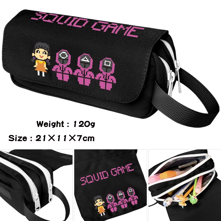 Squid Game  Portable waterproof double-layer pencil case Pencil Bag  20x11x7cm 
