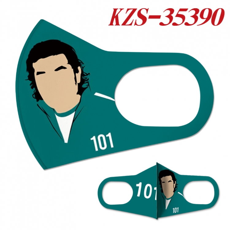 Squid Game  Anime full-color two-piece Masks price for 5 pcs KZS-35390A