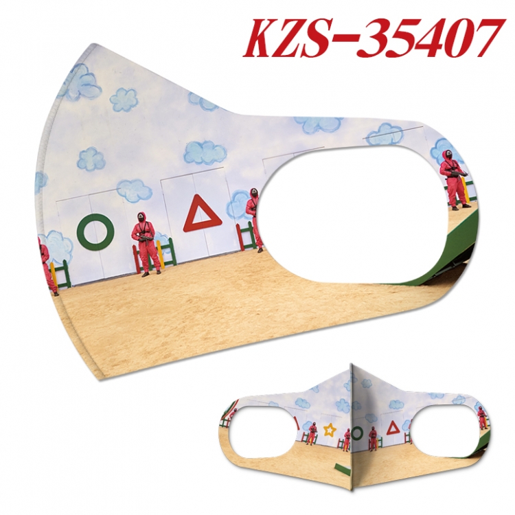 Squid Game  Anime full-color two-piece Masks price for 5 pcs KZS-35407A