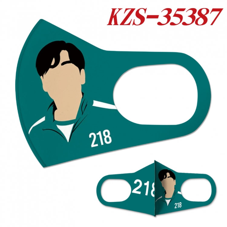 Squid Game  Anime full-color two-piece Masks price for 5 pcs KZS-35387A