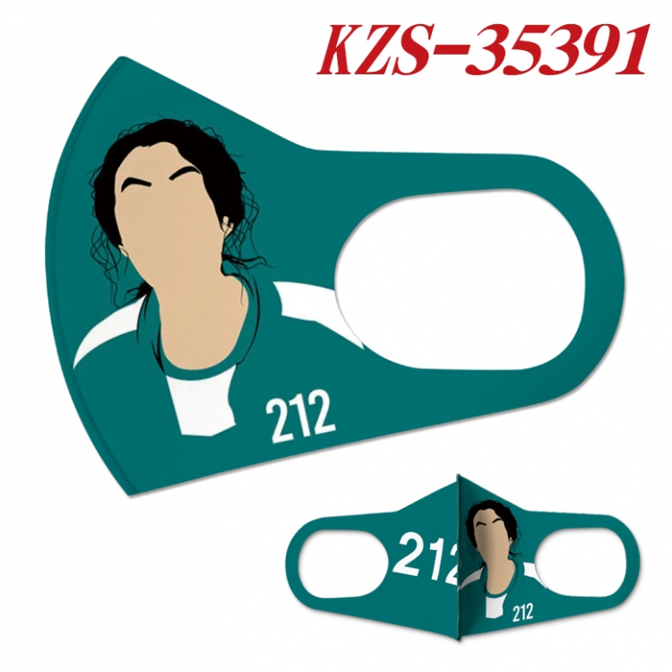 Squid Game  Anime full-color two-piece Masks price for 5 pcs  KZS-35391A