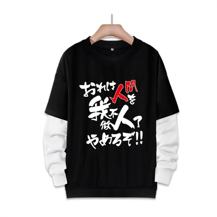  JoJos Bizarre Adventure Anime fake two-piece thick round neck sweater  from S to 3XL