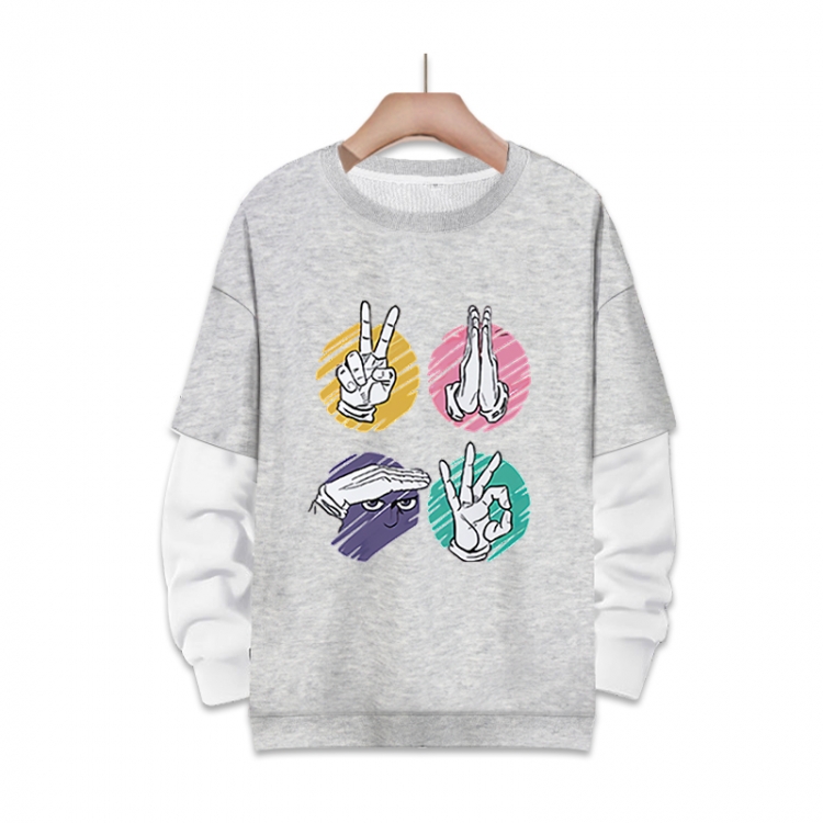  JoJos Bizarre Adventure Anime fake two-piece thick round neck sweater  from S to 3XL